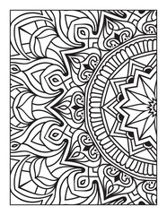 Fototapeta premium Mandala Coloring Pages for Adults and Kids, Intricate Black and White Line Art for Adults