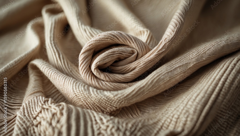 Poster a detailed view of fabric shows a textured, natural weave with subtle irregularities. the fibers cre