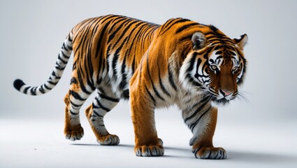 Obraz premium Tiger moving and getting closer, alone