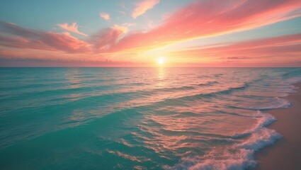 The sky is azure and the sun is going down.