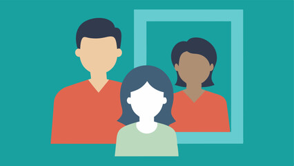 Obraz premium Faded Family Photo A family photo that is fading and tattered with a child being left out of the picture symbolizing disconnection from family bonds and support.