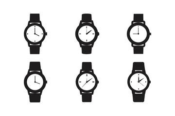 watch leather strap vector art silhouette