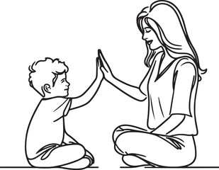 Celebrating Achievement with High Five Vector Art