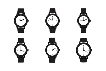 watch leather strap vector art silhouette