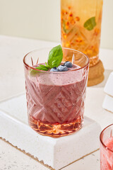 Vibrant Blueberry Yogurt Smoothie A Whimsical Fusion of Colorful Flavors and Artful Composition