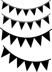 Bunting flags vector and Silhouette of birthday bunting flags art collection
