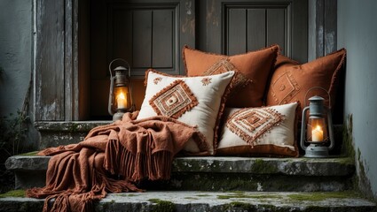 Throws and rugs for the living area setup