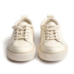 Stylish white sneakers with clean lines and modern design perfect for casual outings or active lifestyles