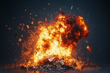 Conceptual illustration depicting a market capitalization collapse