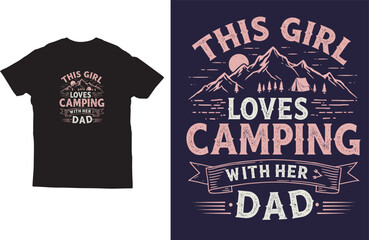 Camping typography t shirt design vector