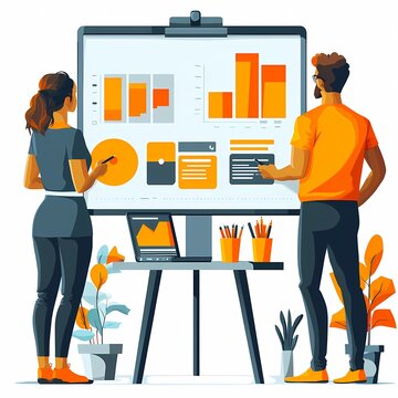 Startup Marketing Strategy Session &ndash; Flat Vector Scene