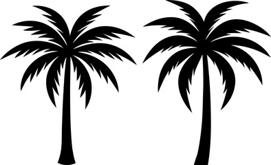 Palm tree vector and Silhouette of palm tree art