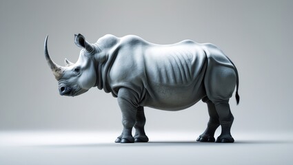 Fototapeta premium white rhinoceros separated against a white background