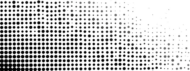 Bold halftone dot gradient background with smooth black-to-white transition and uniform dot spacing, ideal for comic effects, pop art, retro styles, and modern abstract design