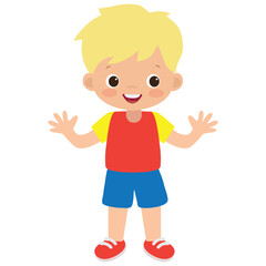 Cute little boy vector cartoon illustration