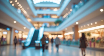 Fototapeta premium Blurred abstract interior of a shopping mall or department store for background