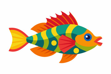 Fototapeta premium colorful fish on white background