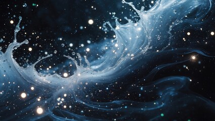 Black background featuring abstract water splashes.