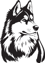 Husky dog. Hand drawn vector illustration