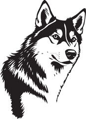 Husky dog. Hand drawn vector illustration