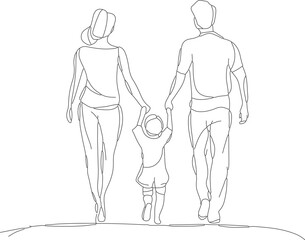 happy family line art