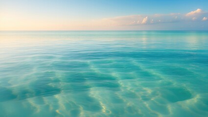 Obraz premium Beautiful Vertical Horizon of Calm Ocean Waves on a Sunny Day