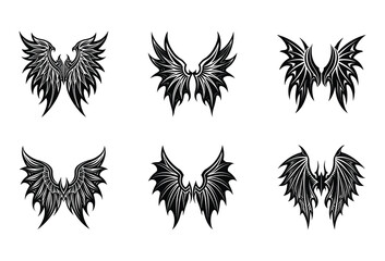 Angel and Demon Wings Vector Clipart Pack &ndash; High-quality digital illustrations for creators exploring myth, fantasy, and the duality of good and evil.