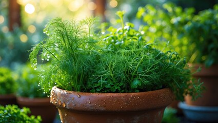Home cultivation of organic herbs.