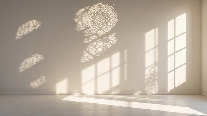 Abstract shadow background with traditional ornament, Islamic design in Arabesque style.