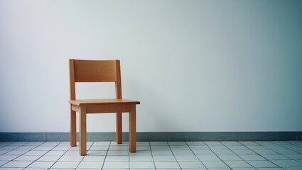 wood chair in a minimalist space