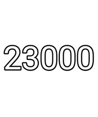 Black and white color numbers 23000