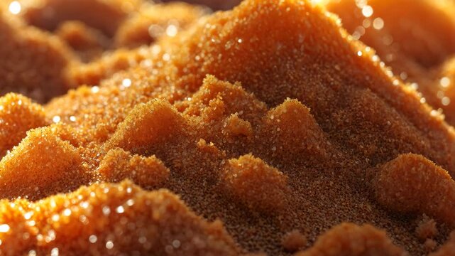 Amber texture. Stunning orange-yellow hue backdrop. Shiny polished amber. Close-up videography of a solar gem. Organic mineralized resin. Background for jewelry advertising.