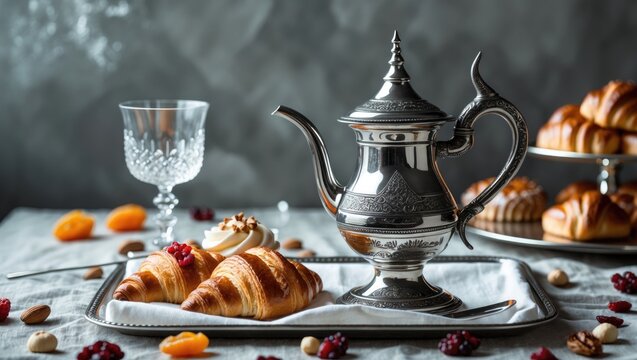 A dallah is a metal vessel featuring a long spout that is purpose-built for brewing coffee.