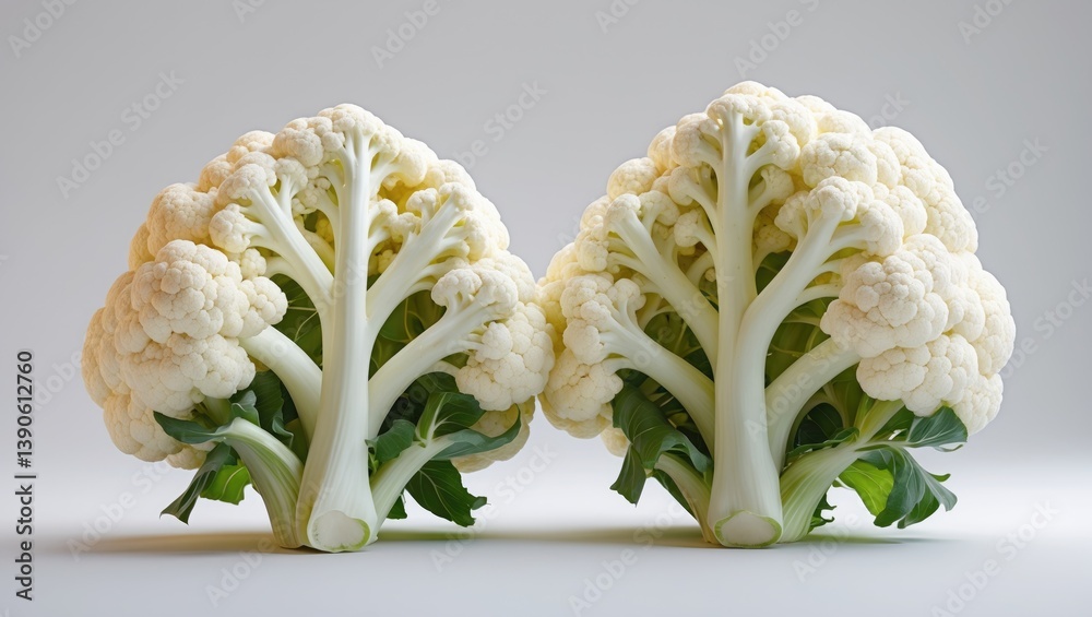Poster Head of cauliflower, isolated from background. Clipping path included.