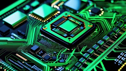 Fototapeta premium Technological background of computer circuits
