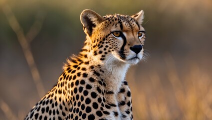 Fototapeta premium Portrait of a female cheetah in its natural habitat