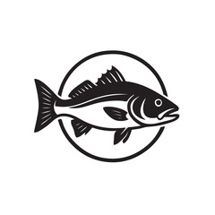 vector illustration of a red fish