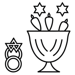 Gold Star of David Award Icon Design