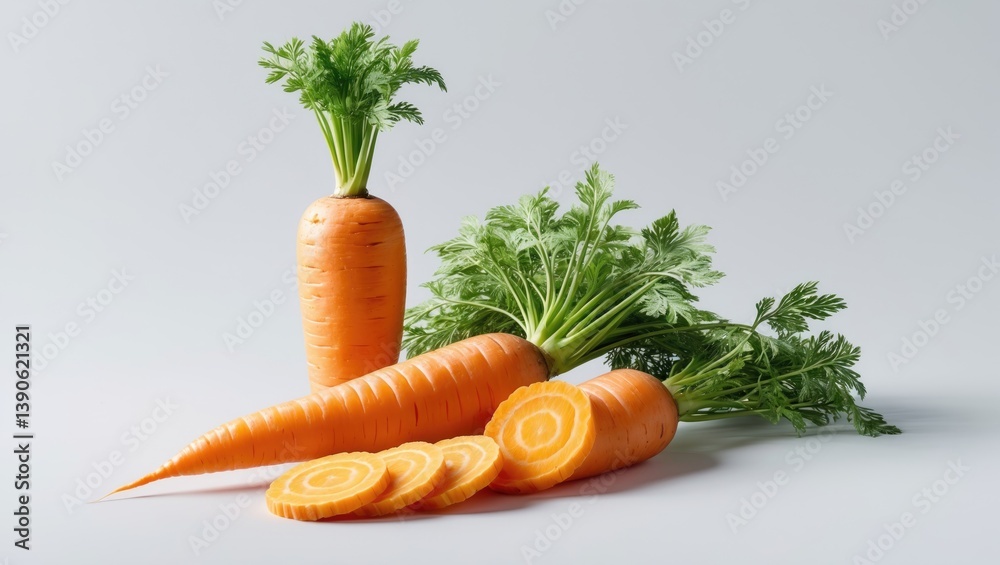 Aufkleber Carrot set against background with clipping path and full depth of field