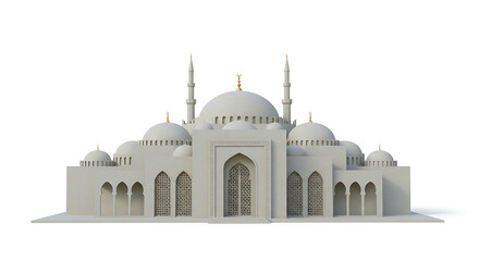 Obraz premium Majestic mosque architecture in soft grey hues isolated for architectural visualization
