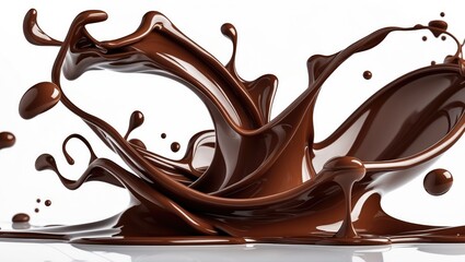 Chocolate splash on a white background with clipping path
