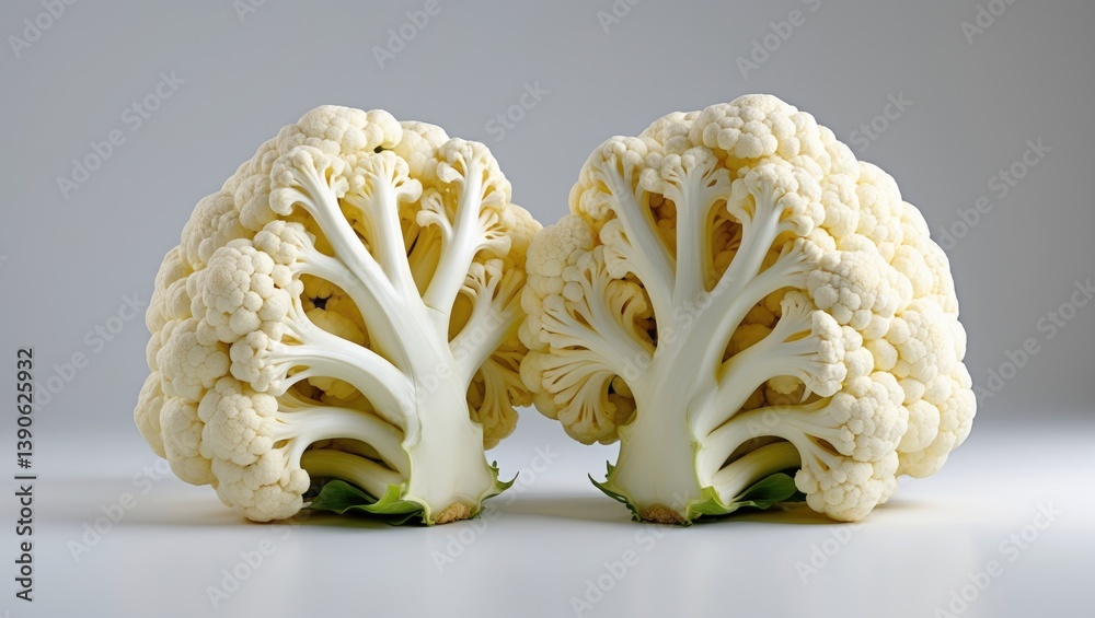 Poster Background isolation of cauliflower. Full cauliflower head with clipping path.