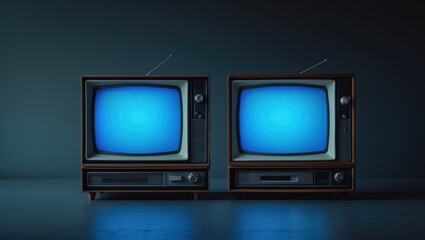 Vintage television set against a dark backdrop.