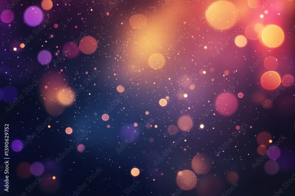 Poster Colorful abstract background with blurred lights and vibrant hues in various shapes, abstract glowing background with multicolored blurred gradients moving on dark