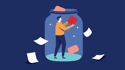 Gratitude Jar A jar filled with notes of gratitude with a person adding a slip of paper to it. This emphasizes focusing on positive aspects of life to counteract fear.