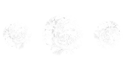 Grunge circle texture vector set. Grungy round brush element. Set of grunge textures in black and white