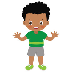 Cute little boy vector cartoon illustration