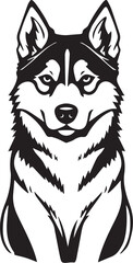 Husky dog. Hand drawn vector illustration