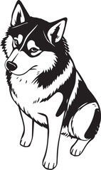Husky dog. Hand drawn vector illustration