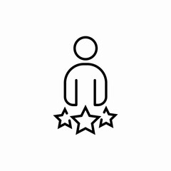 Person star achievement icon vector sign